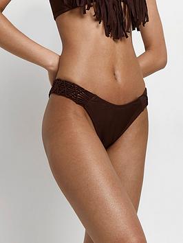 River Island Bikini Bottoms - Brown, Brown, Size 10, Women
