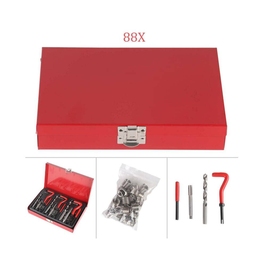 88Pc Thread Repair Kit HSS Drill Helicoil Metric Set Heli Coil Tap Insert Case A