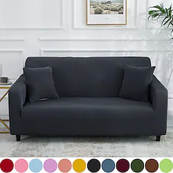 Pure Color Solid Stretch Slipcover Spandex Jacquard Non Slip Soft Couch Sofa Cover With One Free Boster CaseWashable Furniture Protector with Non Skid Foam and Elastic Bottom for Kids Lightinthebox
