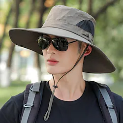 Men's Women's Sun Hat Fishing Hat Hiking Hat Boonie hat Wide Brim Summer Outdoor UV Sun Protection Breathable Quick Dry Soft Hat Tibetan blue Green Coffee for Fishing Climbing Beach / Lightweight Lightinthebox