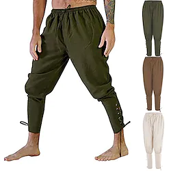 Knight Ritter Outlander Retro Vintage Medieval 17th Century Pirate Pants Men's Costume Vintage Cosplay Party / Evening Pants Masquerade Lightinthebox