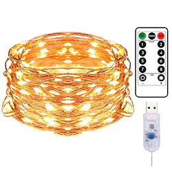 10M 100LED Copper Wire String Lights Outdoor String Lights USB Plug-in Fairy Lights With Remote 8 Modes Lights Waterproof Remote Control Timer Christmas Wedding Birthday Family Party Room Valentine's Lightinthebox