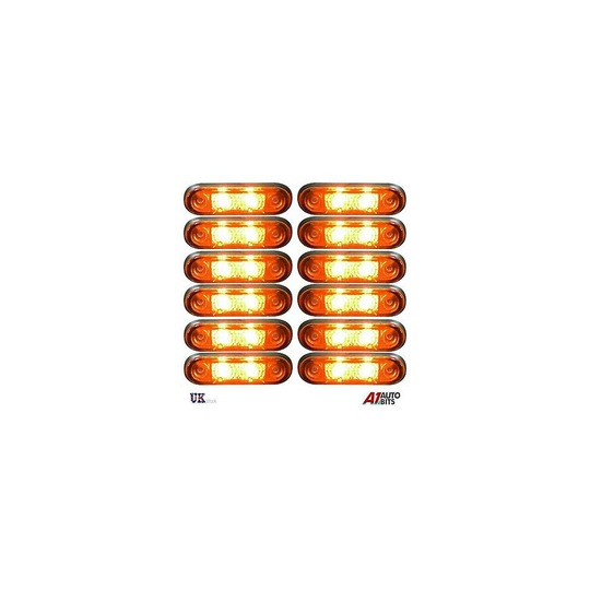 12x Flush Led Amber Orange Marker 24v For Kelsa Bars Scania Man Daf Volvo Iveco