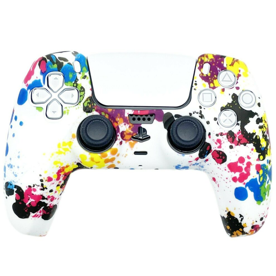 (SPLATTER PAINT V3.0) EGP ULTIMATE Case Grips Silicon Rubber Cover Protective Skin for PS5 Controller