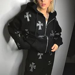 Inspired by Punk Gothic cross Outerwear Jogger Pants hotfix rhinestones crystals Anime Front Pocket Graphic Pants For Men's Women's Unisex Adults' 3D Print 100% Polyester Lightinthebox