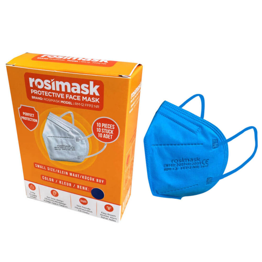(Bright Blue) Childrens FFP2 Disposable Face Masks - Box of 10