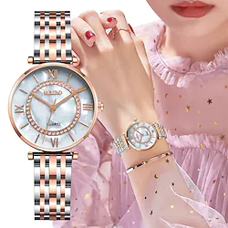 MEIBO Brand Women's Quartz Watch Casual Alloy Steel Band With Diamond Simple Roman Digital Quartz Watch Lightinthebox
