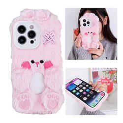 Phone Case For Apple Back Cover iPhone 14 Pro Max Plus 13 12 11 Mini X XR XS 8 7 Soft Edges Shockproof Cartoon Rabbit Plush Textile TPU Lightinthebox