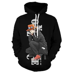 Inspired by One Piece Film: Red Portgas D. Ace Hoodie Cartoon Manga Anime Front Pocket Graphic Hoodie For Men's Women's Unisex Adults' 3D Print 100% Polyester Lightinthebox