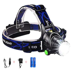 Headlamps Headlight Waterproof Zoomable 2000 lm LED Emitters 4 Mode with Batteries and Chargers UK AU EU USA Plug Rechargeable Adjustable Focus Anglehead Super Light Camping / Hiking Hunting Fishing Lightinthebox