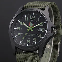 Quartz Watch for Men Analog Quartz Canvas Strap Watches Men Casual Auto Date Quartz Watch Military Army Green Watch Simple Analog Sport Man Wrist Watch Lightinthebox