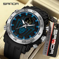 SANDA Men's Watches Sport Military Quartz Watch 50M Waterproof Wristwatch for Male Clock Stopwatch Lightinthebox