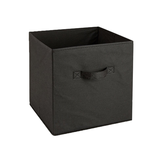 (Black, 4) Collapsible Cube Storage Boxes Carry Handles