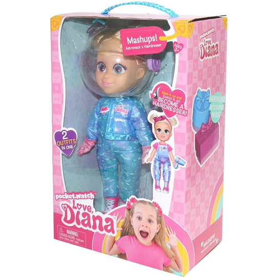 Love Diana 13'' Mash Up Dolls - Hairdresser - Astronaut With 2 Outfits