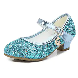Frozen Fairytale Princess Elsa Shoes Girls' Movie Cosplay Sequins Halloween Black White Silver Shoes Halloween Carnival Masquerade Polyester Plastics Lightinthebox