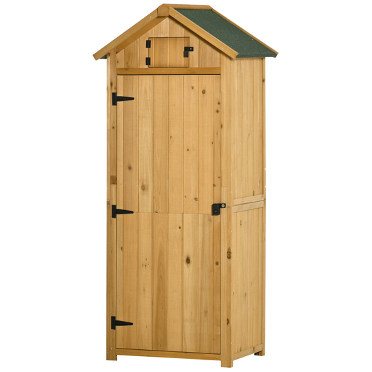 Outsunny Wooden Garden Storage Shed Tool Storage Box w/ Roof Brown