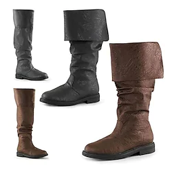 Pirate Viking Medieval Renaissance Shoes Knee High Boots Flat Jazz Boots Women's Costume Vintage Cosplay Party / Evening Shoes Masquerade Lightinthebox