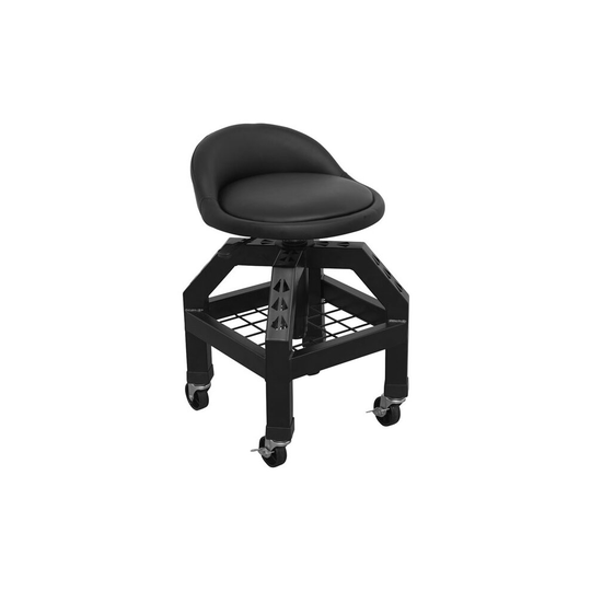 Sealey SCR03B Creeper Stool Pneumatic + Adjustable Height Swivel Seat & BackRest