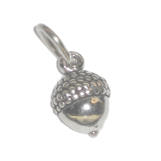 Acorn tiny sterling silver charm .925 x1 Acorns and Oak Trees charms