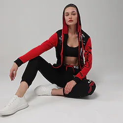 Women's Tracksuit Sweatsuit 2 Piece Full Zip Casual Winter Long Sleeve High Waist Breathable Soft Running Jogging Exercise Sportswear Activewear Graffiti Lake blue Green Purple Lightinthebox