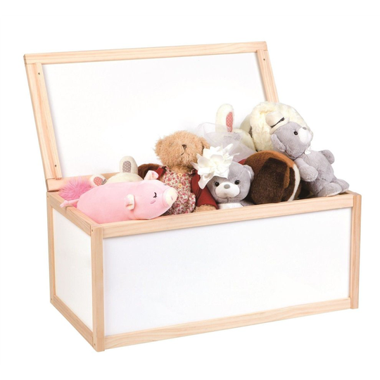 Lelin Wooden Childrens Kids Toy Storage Box All-Purpose Chest Unit Box White