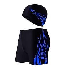 Men's Swim Shorts With Swim Cap Quick Dry Breathable Comfortable Terylene Swimwear Beach Wear Bottoms Optical Illusion Swimming Surfing Water Sports / Summer Lightinthebox
