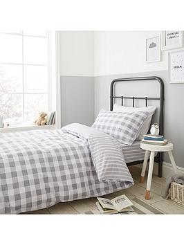Bianca Fine Linens Stripe Cotton Duvet Cover Set - Grey