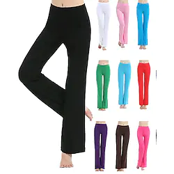 Women's Yoga Pants Flare Leg Bootcut 4 Way Stretch Quick Dry Moisture Wicking High Waist Zumba Fitness Gym Workout Deep Purple Lake blue Pink Modal Sports Activewear High Elasticity Loose Lightinthebox