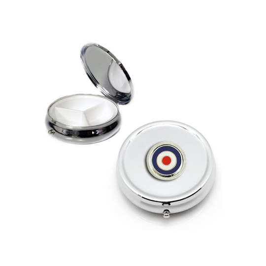 RAF roundel silver round pill box