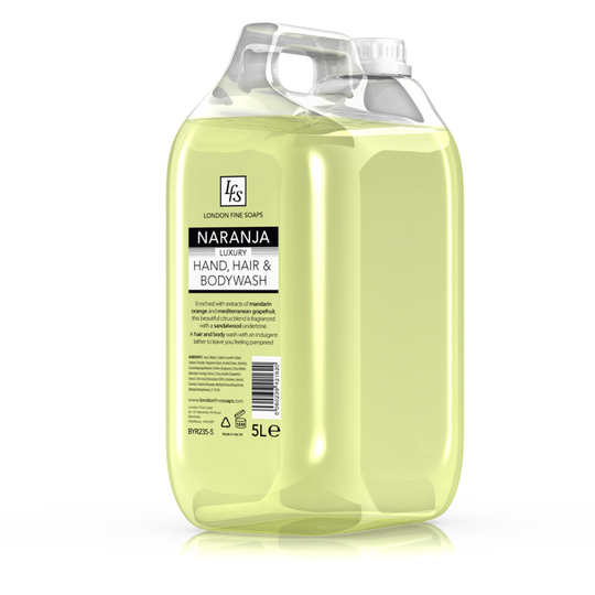 London Fine Soaps Naranja Hand, Hair & Body Wash ~ 2 x 5 Litres