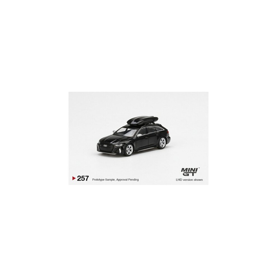 1/64 AUDI RS 6 AVANT MYTHOS BLACK METALLIC W/ ROOF BOX (LHD)
