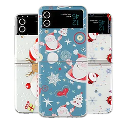 Phone Case For Samsung Galaxy Flip Z Flip 4 Z Flip 3 Flip Christmas PC Lightinthebox
