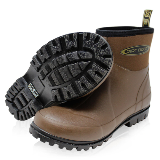 (UK9 EU43 Men, Brown) Dirt Boot Mens Neoprene Wellington Garden Wellies Stable Yard Ankle Mucker Boots