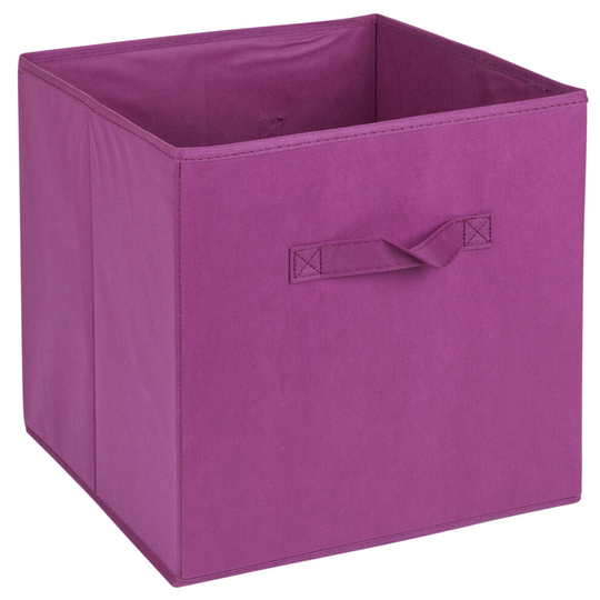 (Plum, 1) 1,4, 6 pcs Foldable Fabric Storage Box Cubes Set