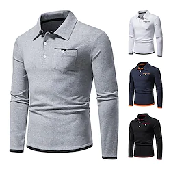 Men's Golf Shirt Tennis Shirt Breathable Quick Dry Moisture Wicking Long Sleeve T Shirt Top Slim Fit Solid Color Autumn / Fall Spring Summer Tennis Golf Running / Lightweight Lightinthebox