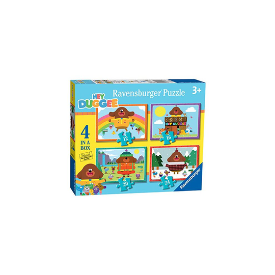 Ravensburger 3061 Hey Duggee-4 in Box (12, 16, 20, 24 Piece) Jigsaw Puzzles for Kids Age 3 Years and up