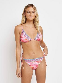 River Island Tie Side Bikini Bottom - Pink, Pink, Size 6, Women