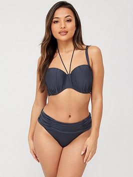 Panache Marina Moulded Bandeau Bikini - Graphite, Graphite, Size 34Dd, Women