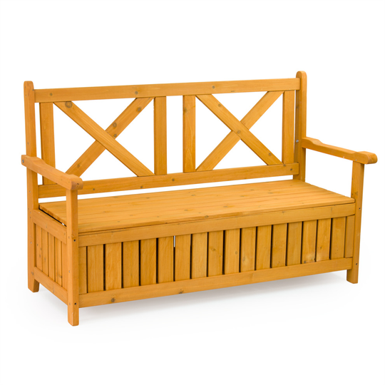 KCT Wooden Garden Storage Bench Outdoor Seating Tool Box Toy Chest