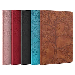 Embossed Tree Pattern Leather Case For Apple iPad Pro iPad Air 5th 4th iPad 9th 8th 7th iPad mini 6th 5th 4th Magnetic Flip Folio Stand Case Auto Wake Sleep with Card Slots Pencil Holder Lightinthebox