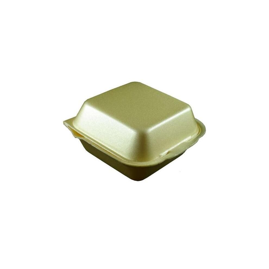 Polystyrene Hinged Large Burger Box HP1 Gold ~ 500