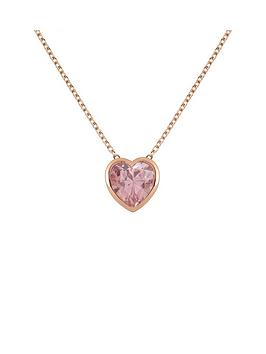 Radley Ladies 18Ct Rose Gold Plated Sterling Silver Light Rose Heart Stone Necklace