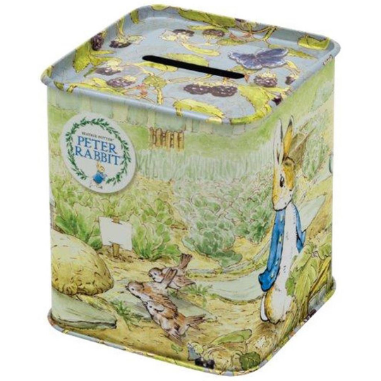 Peter Rabbit Square Money Tin/ Money Box/ Keepsake Gift