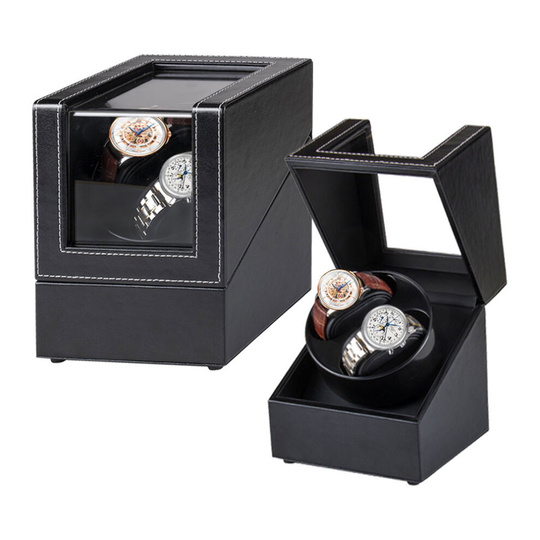Double Watch Winder Box Automatic Rotating Watch Rotator Case Men Self