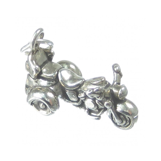 Trike Motorcycle sterling silver charm .925 x1 Biker Bike Trikes charms