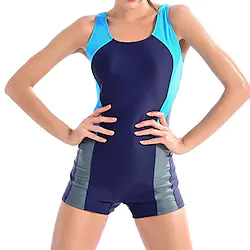 Women's One Piece Swimsuit Bodysuit Bathing Suit Swimming Surfing Beach Patchwork Swimwear Breathable Quick Dry Comfortable Chinlon Spandex Sleeveless Beach Wear / Summer Lightinthebox