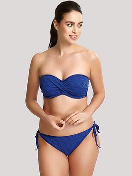 Panache Anya Crochet Padded Bandeau Bikini Top - Blue, Blue, Size 32G, Women