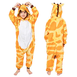Kid's Kigurumi Pajamas Nightwear Camouflage Giraffe Animal Patchwork Onesie Pajamas Flannel Toison Cosplay For Boys and Girls Halloween Animal Sleepwear Cartoon Festival / Holiday Costumes / Stretchy Lightinthebox
