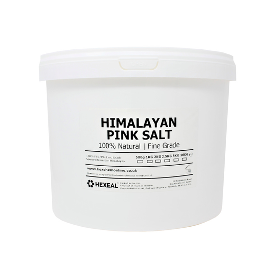 Hexeal HIMALAYAN PINK SALT | Fine | 10kg Bucket | FCC Food/Cosmetic Grade | 100% Natural