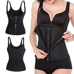 Waist Trainer Corset for Weight Loss Tummy Control Sport Workout Body Shaper Black with Zips Lightinthebox